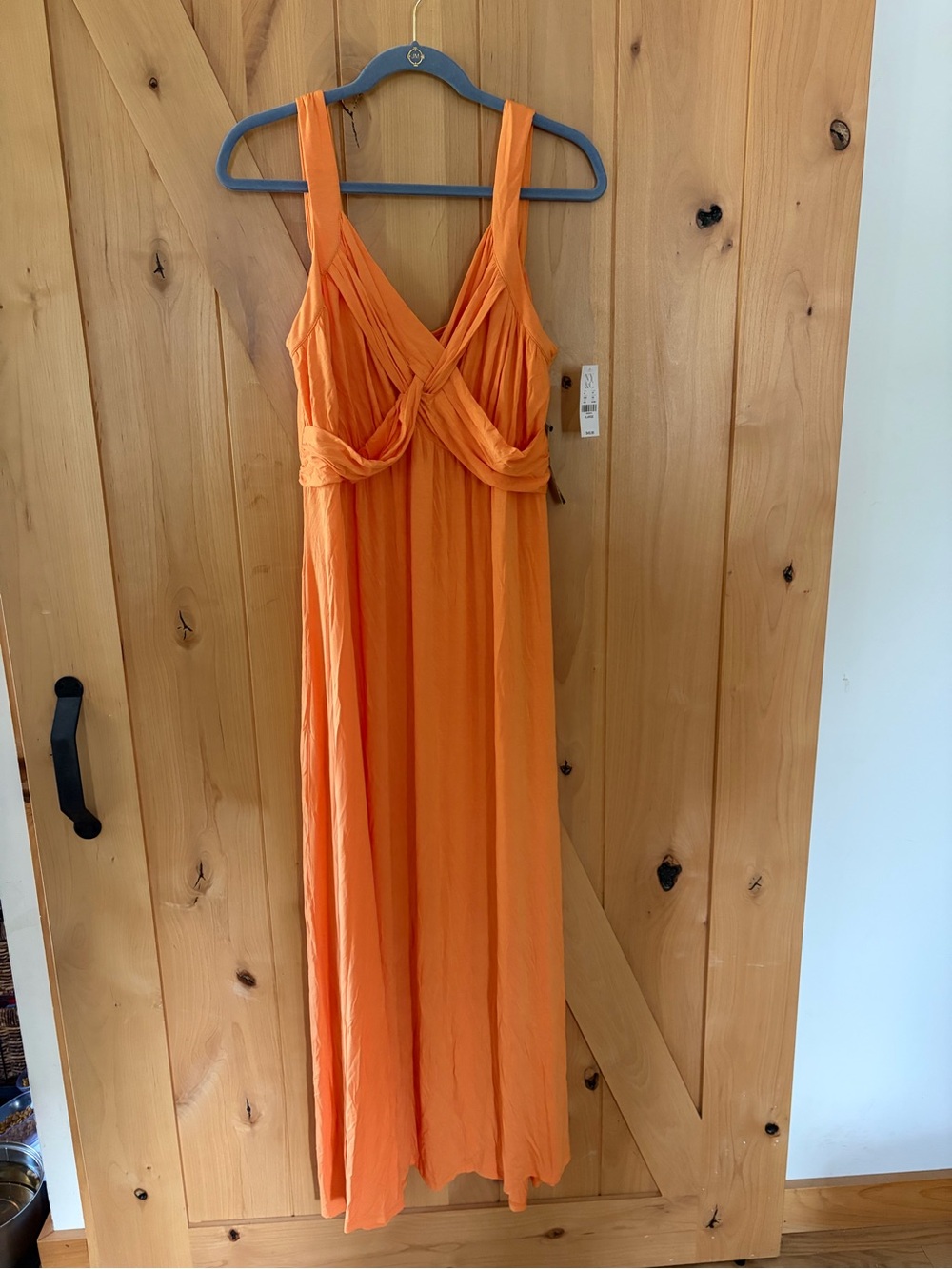 NWT New York & Company Orange Sorbet Long Maxi Dress Size XL Resort Beach